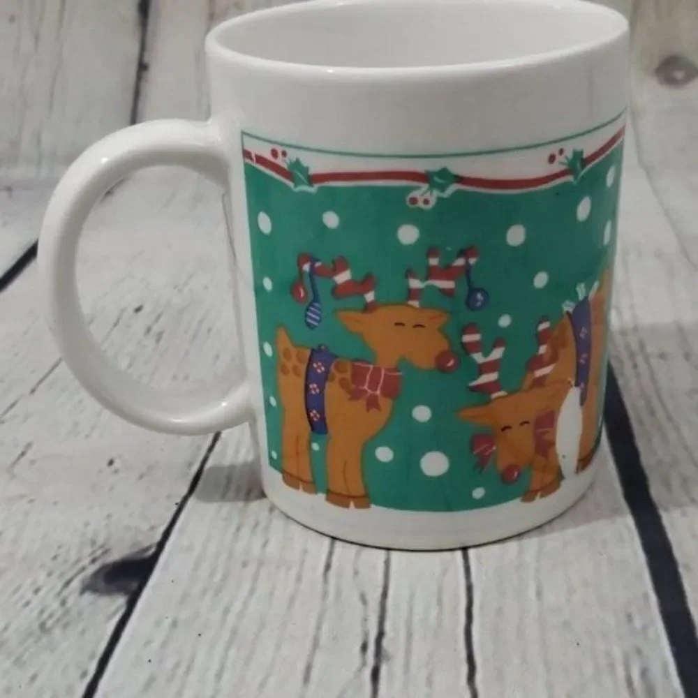 Vintage Reindeer Christmas Holiday Coffee Mug